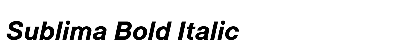 Sublima Bold Italic